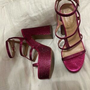 Pink platform heels